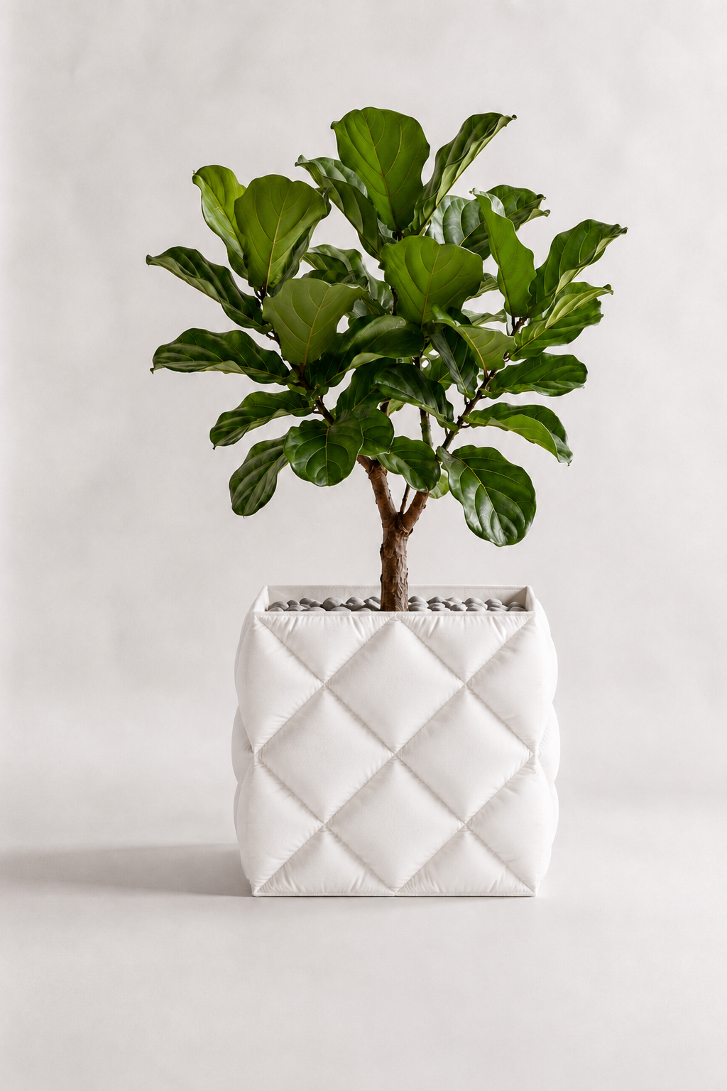 Kupenga quilted planter in White, LAYR, made in New Zealand