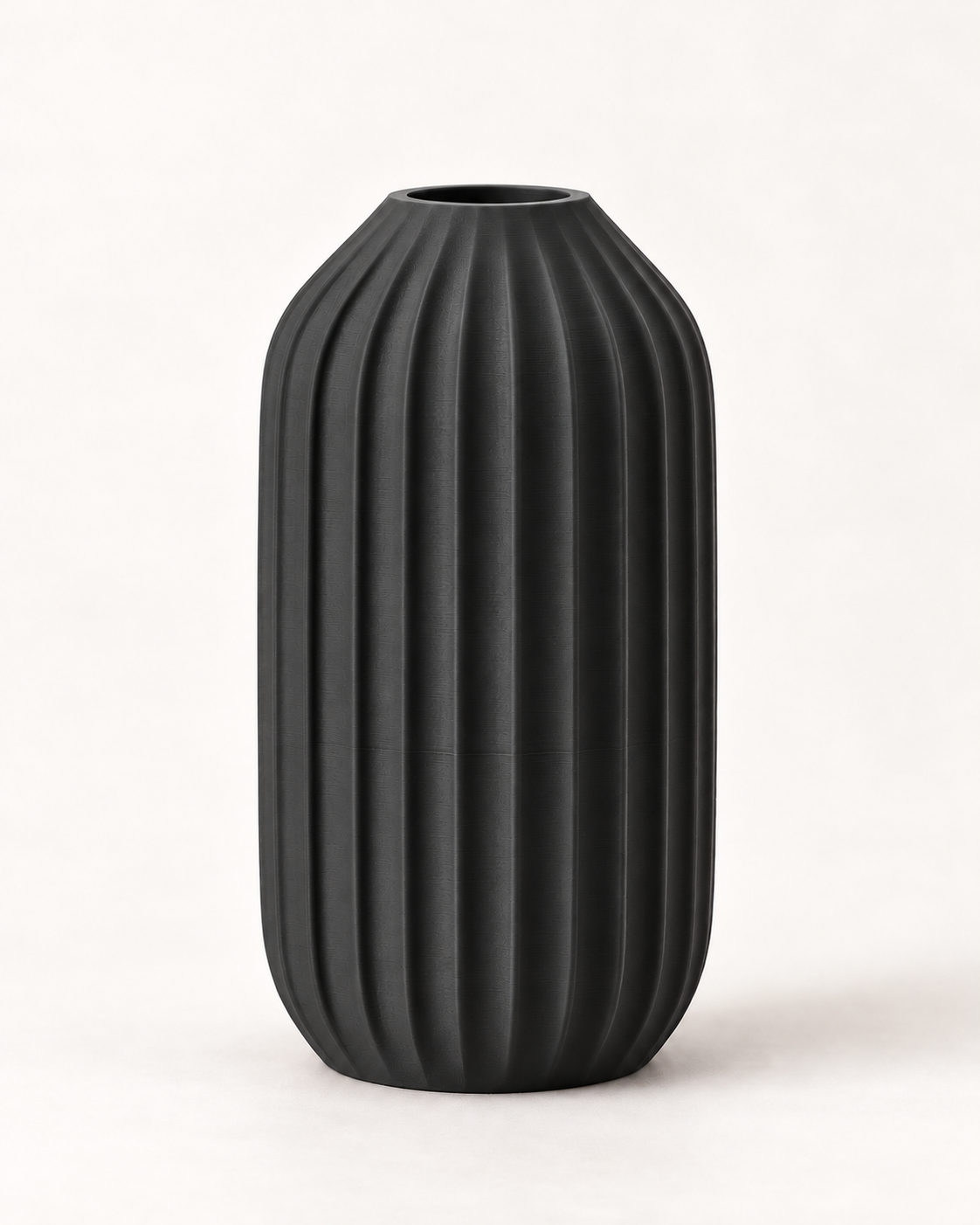 Marama tall pleated vase in Charcoal, studio shot, LAYR, made in New Zealand