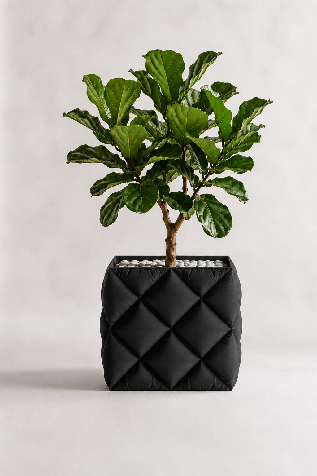 Kupenga quilted planter in Black, LAYR, made in New Zealand
