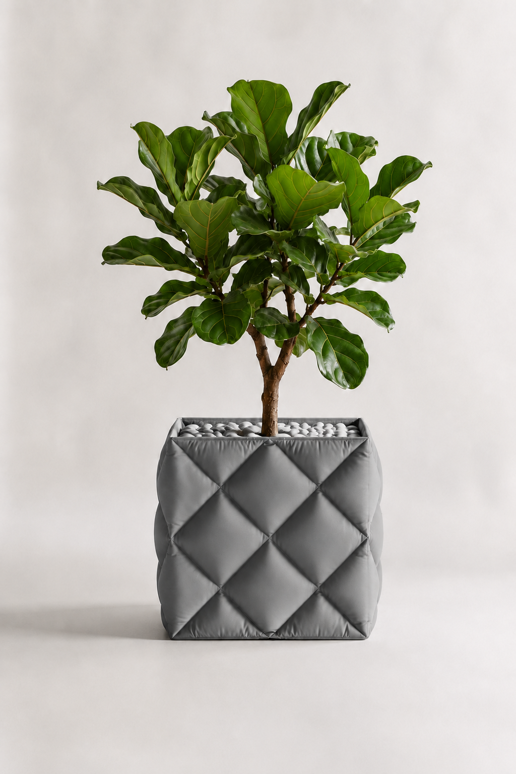 Kupenga quilted planter in Grey, LAYR, made in New Zealand