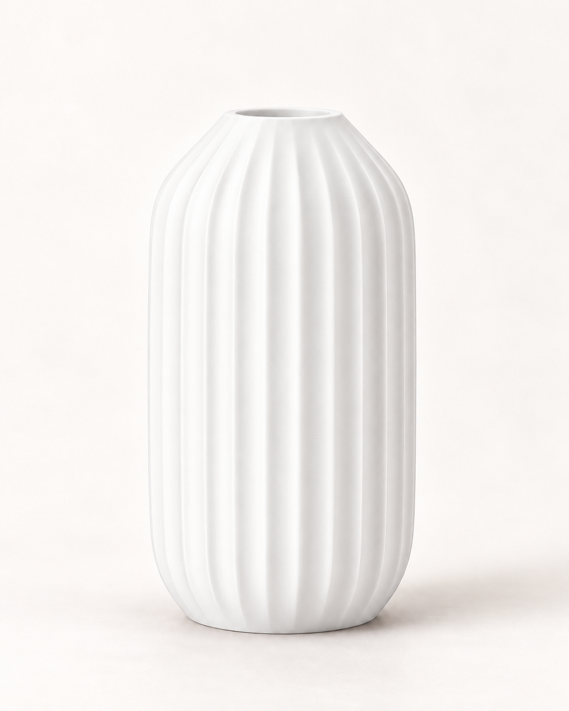 Marama tall pleated vase in Ivory White, studio shot, LAYR, made in New Zealand